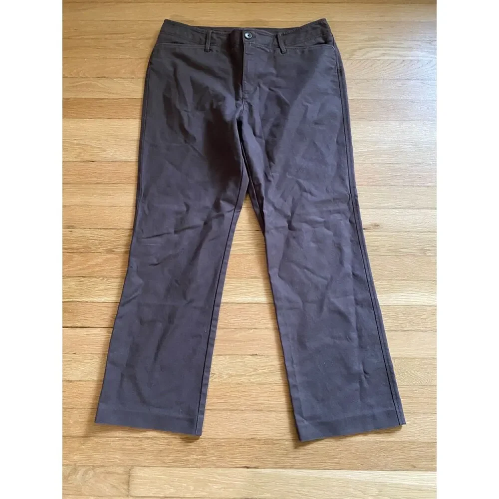 Vintage Brown Eddie Bauer Mercer Fit Pants - Size 14 - Picture 1 of 6
